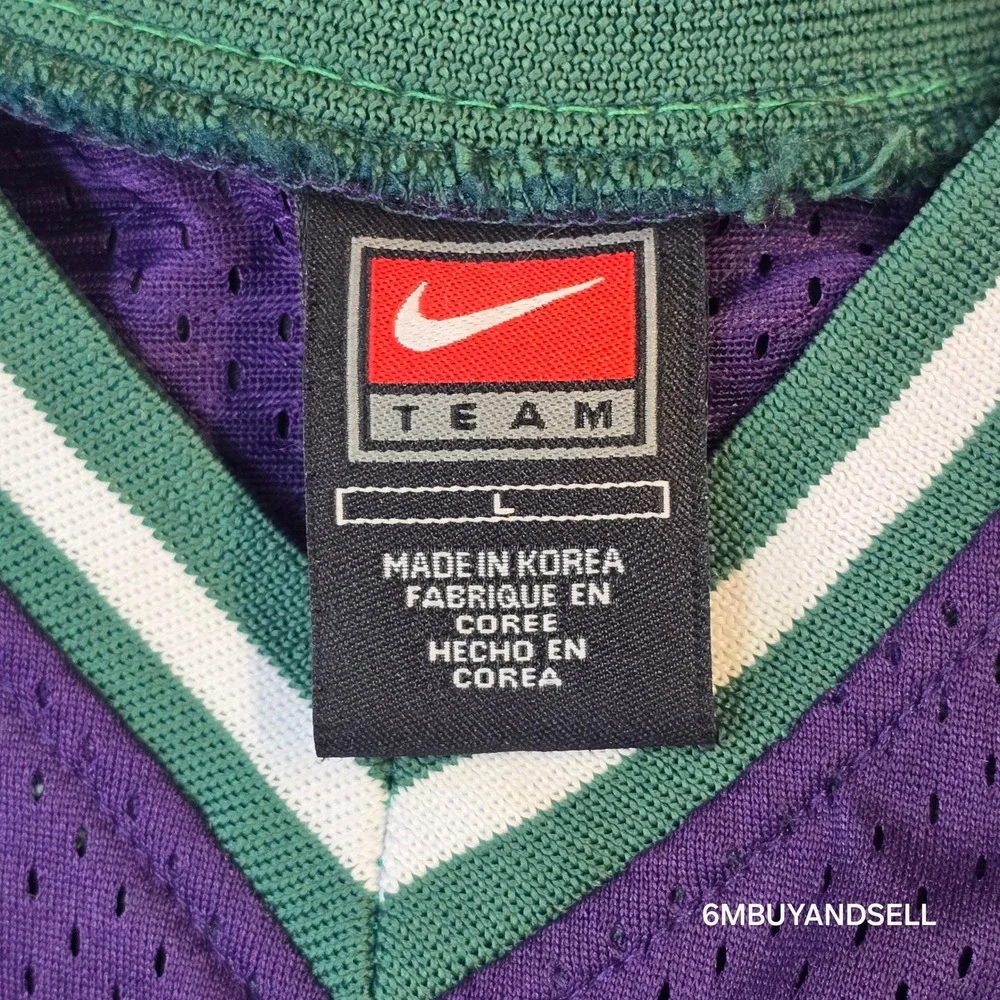 Nike Ray Allen #34 Milwaukee Bucks Jersey Youth L 16/18 Purple Green NBA Vintage